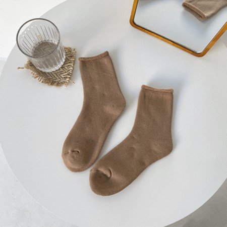 1 Pcs Women Winter Thickened Warm Terry Socks - Brown