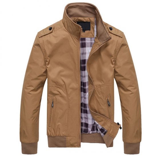 Mens Jackets Spring Autumn Casual Coats Solid Color Sportswear - Click Image to Close