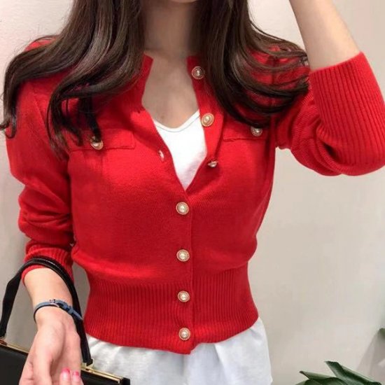 Button Tops Single-Breasted Cardigans Womens Sweater - Click Image to Close