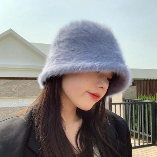 Winter Women's Fashion Rabbit fur Hat Bucket Cap - Click Image to Close