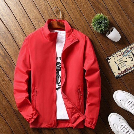 Summer Men Jacket Fashion Solid Thin Light Weight Outwear - Click Image to Close