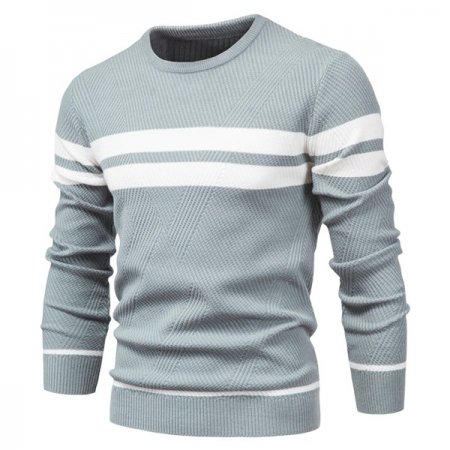 Mens Winter Stripe Sweater Thick Warm Pullovers Casual