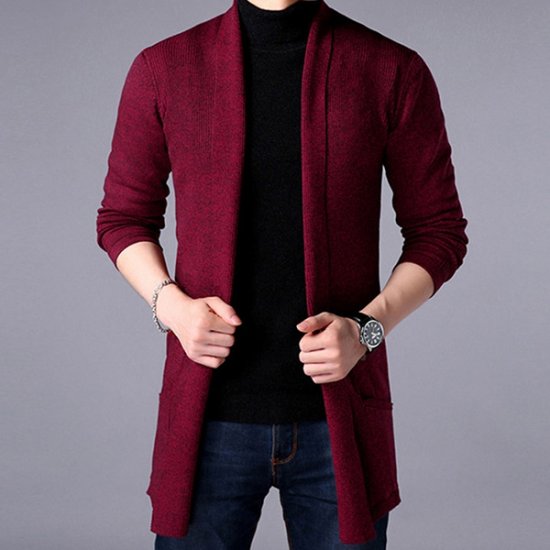 New Men's Sweater Solid Color Bottoming Long-sleeved Shirt - Click Image to Close