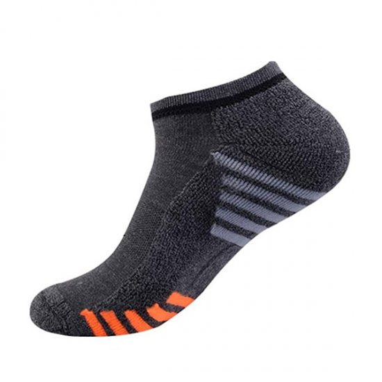 1 Pcs Men's Low Cut Ankle Socks Cushioned Running Sports Sock - Grey - Click Image to Close