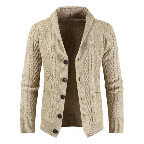 Winter Warm Men Slim Fit Sweaters Cardigan Horns Thick Sweater - Click Image to Close