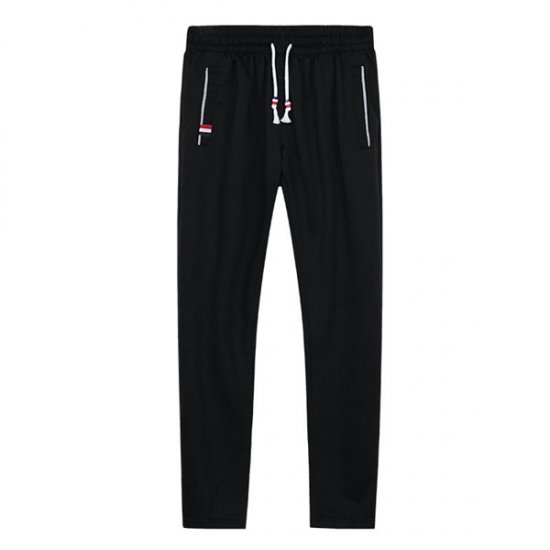 Men Joggers Pants Elastic Waist Casual Black Sweatpants - Click Image to Close