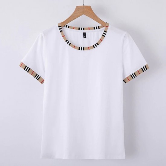 New Short Sleeve T-shirts Women O-Neck Cotton Slim Tops - Click Image to Close