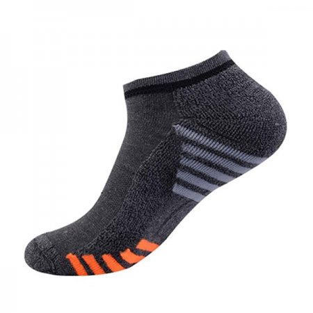 1 Pcs Men's Low Cut Ankle Socks Cushioned Running Sports Sock - Grey