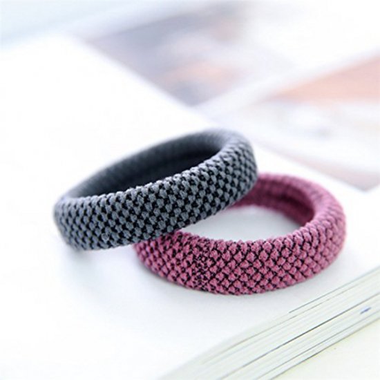 2 Pcs Hair Elastics Tie Stretch Ponytail Band Thick Hairs Elastics - Click Image to Close